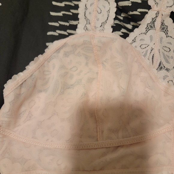 NWT Free People Gallon Lace racerback Ballet Pink bralette - Picture 5 of 6